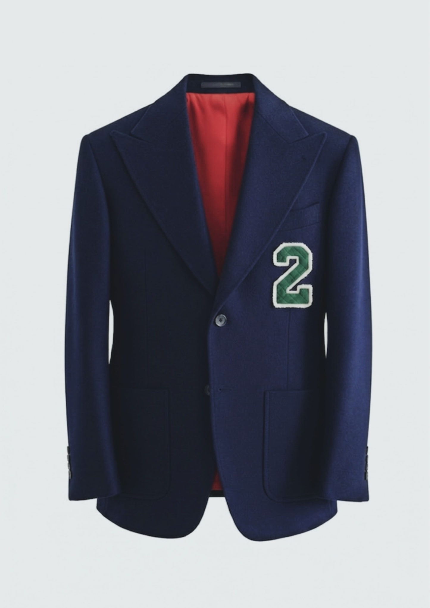Navy "Shay" Wool Varsity Blazer