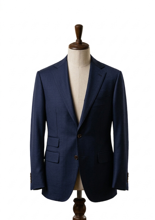 Men's Luxury Navy Blue Wool Suit