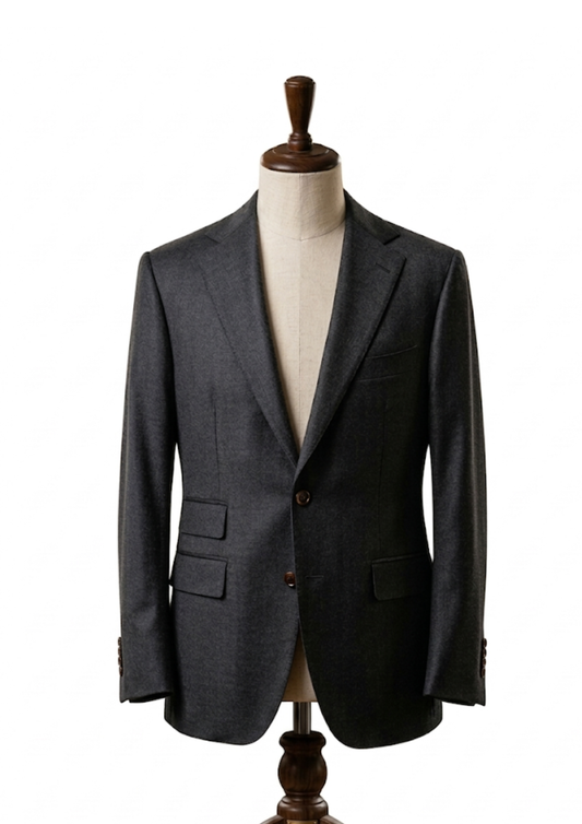 Men's Luxury Charcoal Grey Wool Suit
